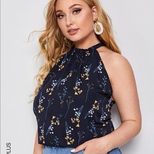 🌼 3/15 SHEIN plus floral tie back halter top